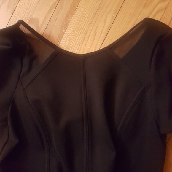 Ann Taylor Black short dress with sheer shoulders - Picture 6 of 9